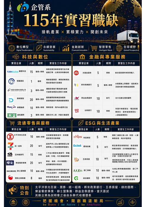 【企業管理系】114學年度第2學期企業管理系實習說明會圖片